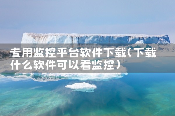专用监控平台软件下载