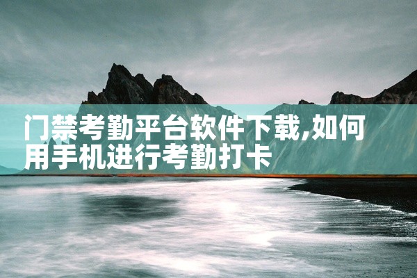 门禁考勤平台软件下载